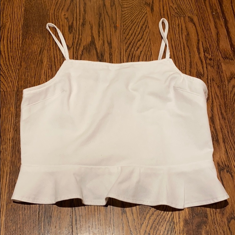 Small American Eagle White Denim Top